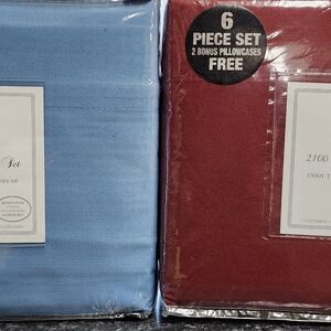 2 KING Size VIRAH BELLA Sheets - RED& blue